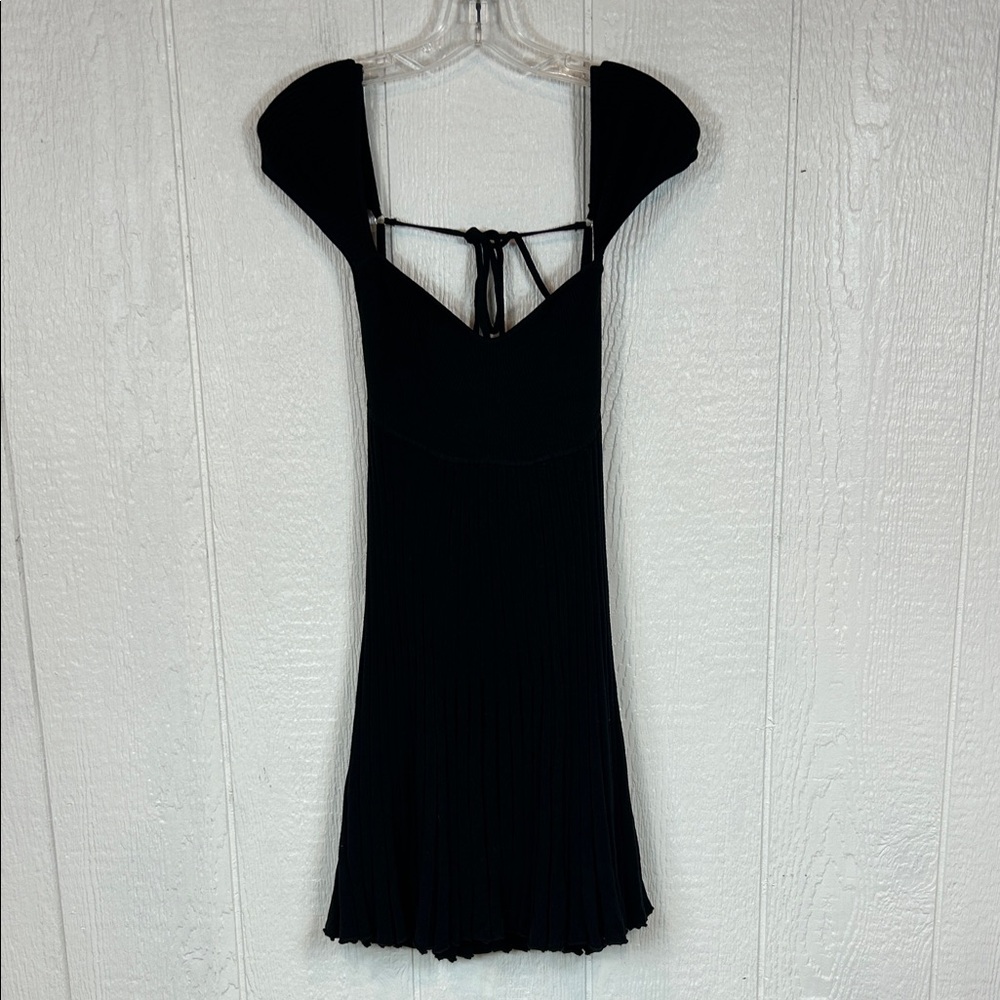 NEW Free People Cherie Tie Back Knit Black Backless Dress